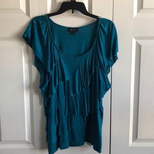 AB Studio teal flutter XL blouse